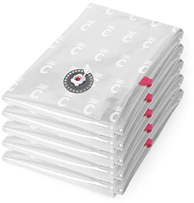 Compactor - Lot de 5 sacs de rangement sous vide - Taille XL 130 x 80 cm - Grande capacité – Rangement sous vide pour couettes, oreillers, vêtements