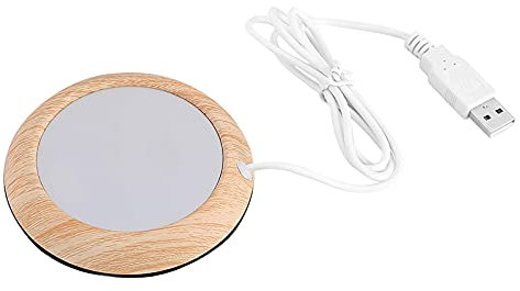 USB Coffee Mug Warmer, Milk Tea Water Electric Heating Pad, Beverage Mug Heater, Constant-temperatures for Home Office(Dark Walnut Wood Grain)