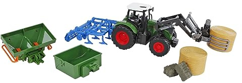 Kids Globe Tracteur avec Accessoires 8pcs Vert 540479