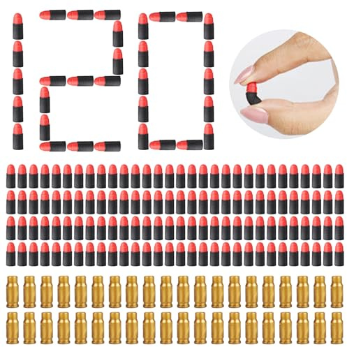 Pistolet à Billes Balles en Mousse,160 pièces Balle Molle Dart Refill,Mousse Recharge de FléChettes,Munitions,Flechette Nerf,Accessoires de Pistolets Jouets,pour 14+