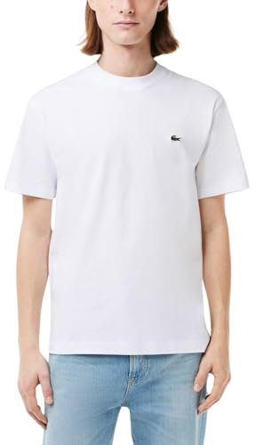 Lacoste T-Shirt Classic Fit in Jersey di Cotone, XXL, Bianco