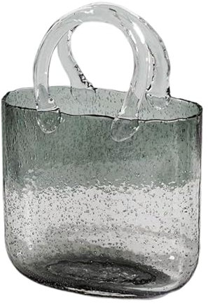 Jarrón decorativo de | Jarrón de flores transparente | Jarrón de transparente en forma de bolso | Decoración de mesa moderna, Jarrón de diseño para decoración interior, entrada