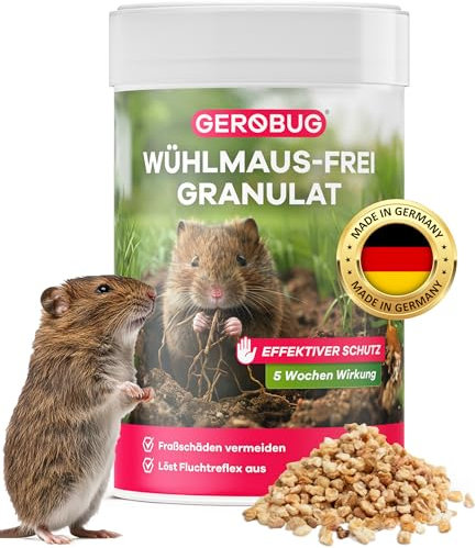 GEROBUG Wühlmaus vertreiben Granulat 300 g - Alternative zu Wühlmausschreck - Wühlmaus Vertreiber - Effektiv & schnell Wühlmäuse loswerden - Tierfreundliche Wühlmausgift Alternative