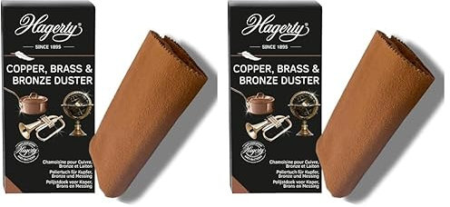 Hagerty Copper, Brass & Bronze Duster Chiffon pour Le cuivre, Le Laiton et Le Bronze 36 x 55 cm I Chamoisine imprégnée 100% Coton I Nettoyage antioxydant I Idéal pour polir, Nettoyer et Entretenir