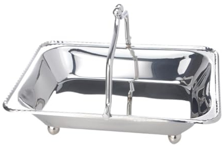 LOVIVER Bandeja para Toallas Calientes Bandejas para servilletas Resistente al Desgaste Multiusos con asa Bandejas para Habitaciones de Invitados Plato de, Plata