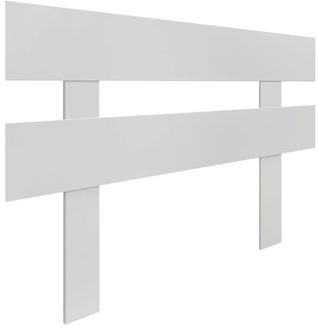 DHOME Cabecero de Madera reciclada DM Horizontal Estilo Valla con Patas Cama Palets Herrajes incluidos (80x115, Blanco)