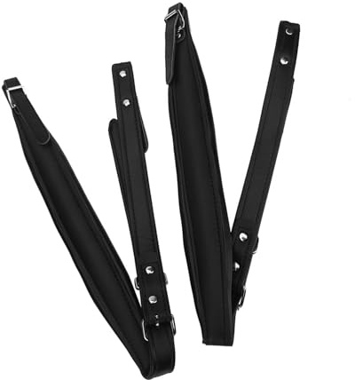 Aramox Cinghie per Fisarmonica, Tracolle Regolabili in Morbida Pelle PU per Fisarmonica a Bassi 16-120, Esperienza di Gioco Confortevole (BLACK)