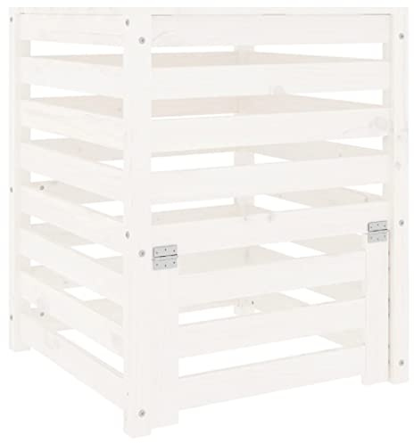 Generico Compostiera Bianca 63,5x63,5x77,5 cm in Legno Massello di Pino,Casa e Giardino,Prato e Giardino,Giardinaggio,Compostaggio,Compostiere,Bianco,14.07 kg,823809