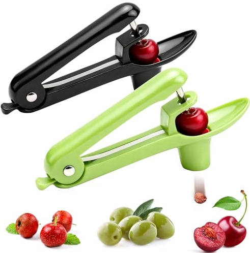 Snocciolatore Ciliegie, per rimuovere noccioli di ciliegie, prugne e ciliegie, manuale per frutta e frutti di bosco, verde e nero