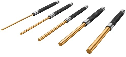 PERFORMANCE TOOL W759 - Set di punzoni in Ottone per Rimuovere i perni con Manici zigrinati in Acciaio per Una buona Presa, 20,3 cm, 5 Pezzi
