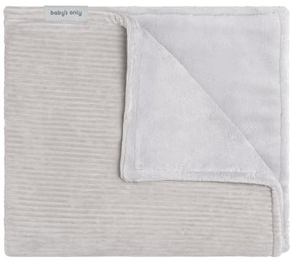 Baby's Only - Babydecke Sense - Kuscheldecke für Babywiege - Mit Teddyfutter - Baby Decke aus Baumwolle - Für Jungen und Mädchen - 70x95 cm - Kieselgrau