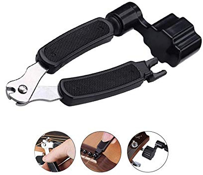 Mirrwin Enrollador de Cuerdas de Guitarra Herramienta Multifuncional 3 en 1 para Guitarra Kit de Cambio de Cuerdas de Guitarra Puente Pin Puller para Guitarra Guitarra Eléctrica Ukelele Mandolina