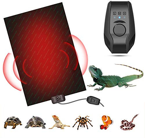 Tapis Chauffant Pour Terrarium,Tapis Chauffant Reptile, Avec Contrôle De La Température,Thermostat Terrarium, Coussin Chauffant Étanche Pour Reptiles -Tortue, Serpents, Lézards, Geckos, Araignées,48W