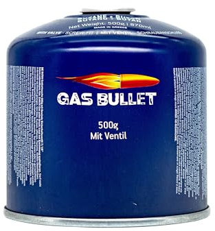 Gas Bullet ® Gaskartusche 500g passend für Gaskocher und Geräte mit Schraubventilanschluss | Gaskartusche EN417 | Ventilkartusche für Camping (2)