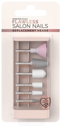 Finishing Touch Flawless Nails - Punte di Ricambio per Set da Manicure e Pedicure, Ricambi di Alta Qualità e Massima Precisione per Manicure e Pedicure Fai da Te - Set da 6 pezzi