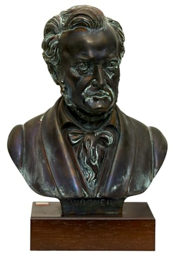 CBAM Busto di Wagner Scultura in Marmo Effetto Bronzo Varie Misure (effetto bronzo, 30cm)