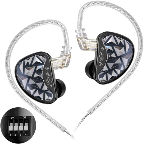 KZ AS24 Pro - Cuffie intrauricolari con isolamento acustico, bassi Hi-Fi, 12 driver ad armatura bilanciata IEM cablati (senza microfono, versione di sintonizzazione)