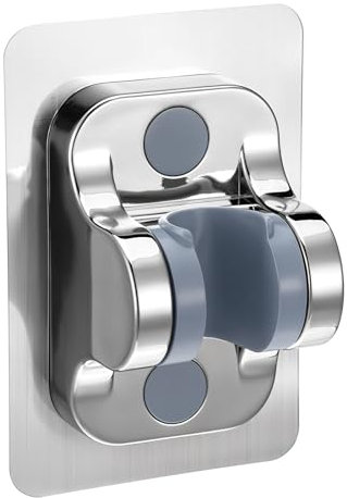 Qianyu Support de pommeau de douche auto-adhésif à angle réglable, étanche, sans perçage, support de baguette de douche, adhésif puissant, support de douche universel pour camping-car, salle de bain