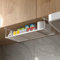 Pinkgarden Cesta colgante extensible de metal, estante inferior, cesta de almacenamiento, cesta colgante para estantería, sin agujeros, para cocina, armario, oficina y despensa (blanco, estándar)