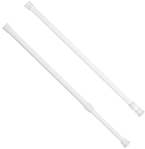 YUNYU 2-Pack 30-50cm Extendable Telescopic Curtain Poles No Drilling Spring Tension Rods - Adjustable Shower Curtain Rod for Bathroom, Kitchen, Closet - No Tools Installation, Rustproof Metal