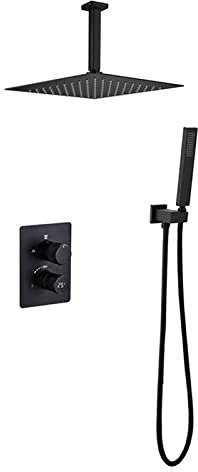 Grifo Mezclador baño, Juego Mezclador Ducha Empotrado, Cabezal Ducha Cuadrado y Manguera con Juego Mezclador Ducha, Kit Mezclador Ducha