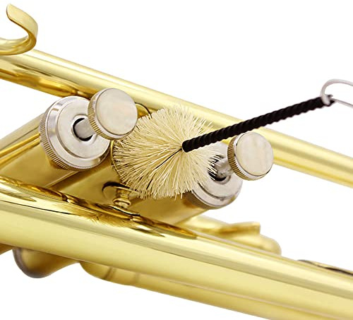 VGEBY Kit de Mantenimiento de Accesorios para Trompeta para Amantes de la Música, Práctico Soporte para Instrumentos de Viento, Cepillo para Válvula, Silenciador de Serpiente Incluido, Plástico +