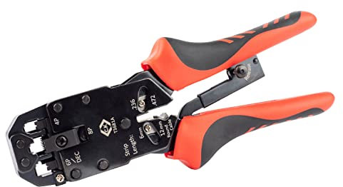 Crimpzange mit Knarrenmechanismus für modulare Stecker 4/6/8P