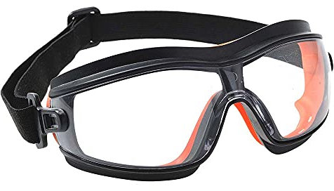 Portwest Slim Safety Vollsichtbrille, Größe: Einheitsgröße, Farbe: Klar, PW26CLR