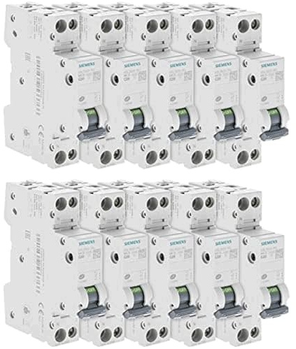 Lot de 10 Disjoncteurs électriques phase + neutre 20A