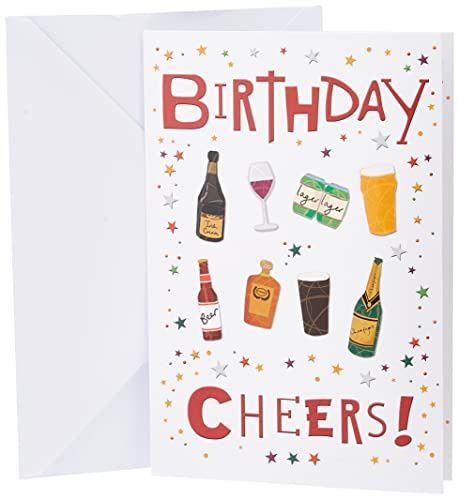 Piccadilly Greetings Tarjeta de cumpleaños tradicional de 17,8 x 12,7 cm, rojo, amarillo, negro, marrón, roble