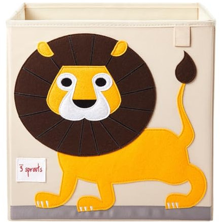 3 Sprouts, Aufbewahrungsbox Kinder mit Deckel, Spielzeugbox für Kallax Regale, Box zur Spielzeugaufbewahrung, Kinder Aufbewahrungsbox Kinderzimmer, Aufbewahrungsboxen für Spielzeug - Löwe