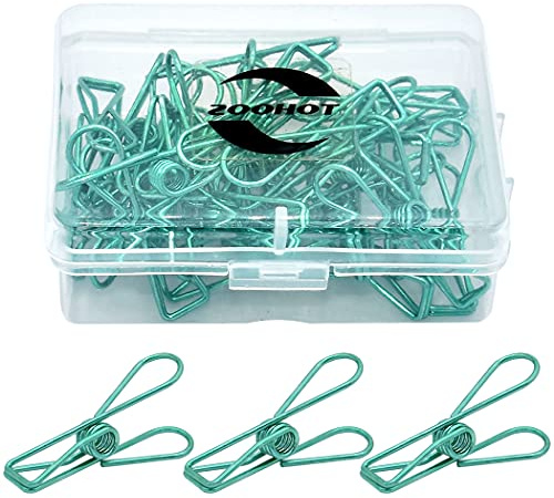 zoohot 25-pack små metalltrådar urholkade mångsidiga verktygsklämmor fakturaräkning pappersklämmor för kontor skola hemmabruk (grön)