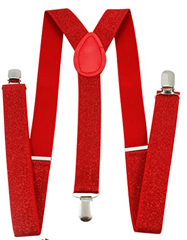 2 Brothers Unlimited Inc 2BU MENS WOMENS FASHION GLITTER SPARKLE SUSPENDERS (Red)