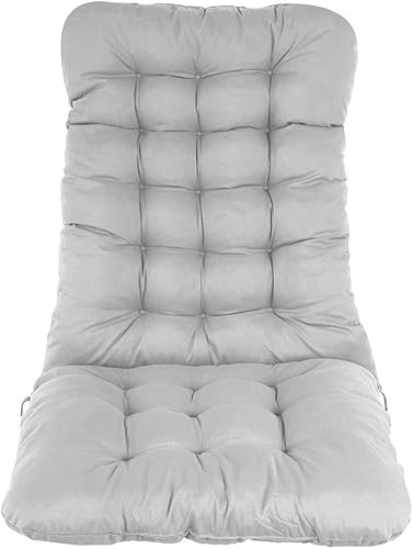 Sutowe - Cojines de silla con respaldo alto, 120 x 50 cm, para silla de patio gruesa, cojín de asiento para exterior e interior, espesar para casa y oficina (gris)