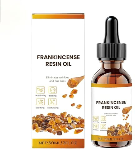 Huile visage à la résine d'encens bio, huile d'encens pour la peau, sérum nourrissant anti-âge, hydratation profonde pour le visage et le corps, réduit les rides et ridules, apaise et (1PCS)