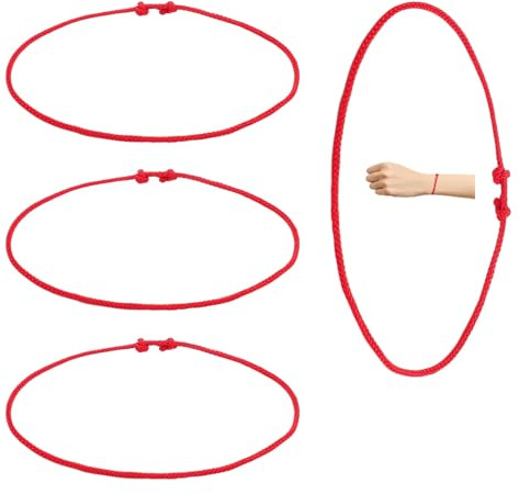 TMZELOA Rotes Armband 4pcs Set – rotes armband kabbala armlet – Verstellbares roter faden armlet kabbalah armbands armbands rot damen für Männer Frauen Kinder, Glücks- & Schutzsymbol Geschenk