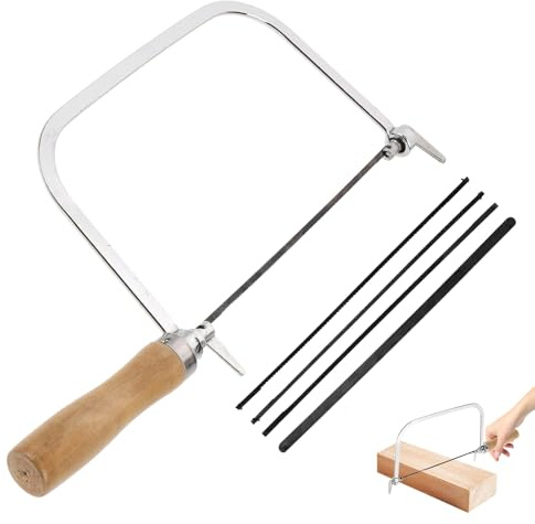 POPETPOP Seghetto Mano per Intaglio Legno con Impugnatura in Legno e Lame di Ricambio Segaccio Leggero e Preciso per Falegnameria Fai da Te e Potatura Utensile Versatile PVC e Metalli