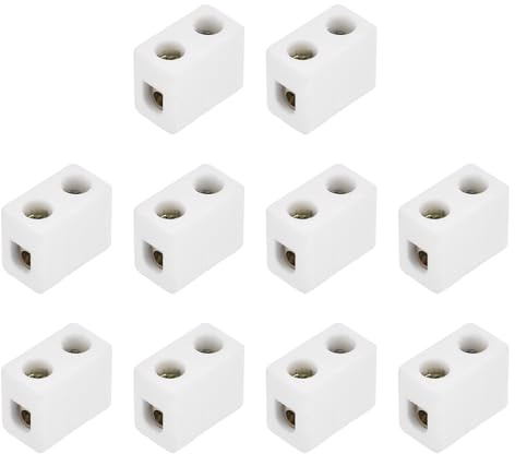 QUARKZMAN 10 Pc Morsetti Ceramici Monodirezionali 10A Ad Alta Temperatura Con Conduttori In Rame Per Cavi Elettrici 20 AWG-14 AWG 19x10x15mm