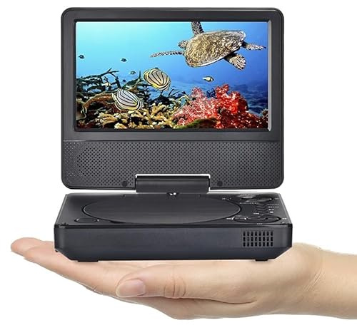 Bärbar DVD-spelare, Mini 9,5 tum bärbar DVD-spelare med 7 tums skärm CD HD-inlärning