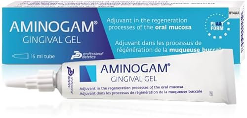 Aminogam - Gel Rigenerante Lesioni Mucosa Orale. con Acido Ialuronico per una guarigione veloce. Dispositivo Medico. 15 ml, 1 millilitro, 1