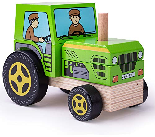 Bigjigs Toys Wooden Stacking Tractor Toy