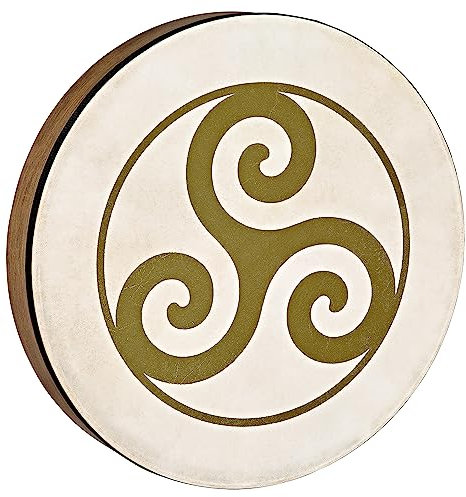 Sonic Energy Handtrommel Triskele – 40,6 cm – Schamanische Rahmentrommel mit Ziegenfell – Für Meditation, Klangreisen, Percussion (HD16WB-TR)