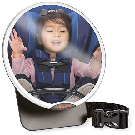 Diono Easy View™ Baby Car Mirror, Safety Car Seat Mirror for Rear facing Infant, Fully Adjustable With 360° Rotation, Wide Crystal Clear View, Shatterproof, Crash Tested