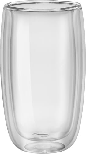 ZWILLING Sorrento Doppelwandige Latte-Macchiato-Gläser, 2x350 ml, Borosilikatglas, Thermogläser, hitzebeständig, 2-tlg, Durchsichtig