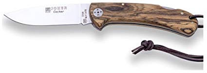 joker Coltello da tasca Cocker con lama in acciaio inox MOVA 9 cm, cache in legno di bocote, cordoncino in pelle, 110 peso grammi, NB134 Multiuso per attività di Sopravvivenza All'aperto