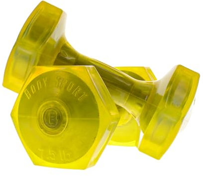 Body Sport Urethane Aerobic Dumbbells, 7.5 lb. (2-Pack) - Premium Hand Weights with Solid Steel Core & Ergonomic Gel Coating for Fitness Training & Strength Building