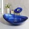 chicstyleme Waschbecken Glas Tischwaschbecken Waschtisch Glas Badezimmer Waschbecken mit Wasserhahn gehärtetem Glas Overcounter Vanity Basin Waschbecken mit Wasserablauf Set