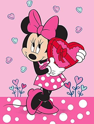 Alfombra infantil de Minnie Mouse con diseño de corazón rosa antideslizante, antirruido, 100 cm x 133 cm, alfombra para niñas, juego de Disney
