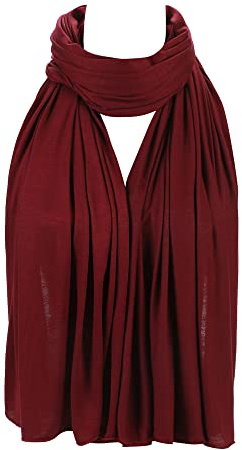 London Scarfs PREMIUM QUALITY JERSEY HIJAB SCARF SHAWL STRETCHY MAXI LYCRA WARM WRAP PLAIN (Maroon)