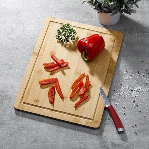 Küchen Schneidebrett Küchenbrett Holzschneidebrett aus Bambus, geölt 40x30x1cm